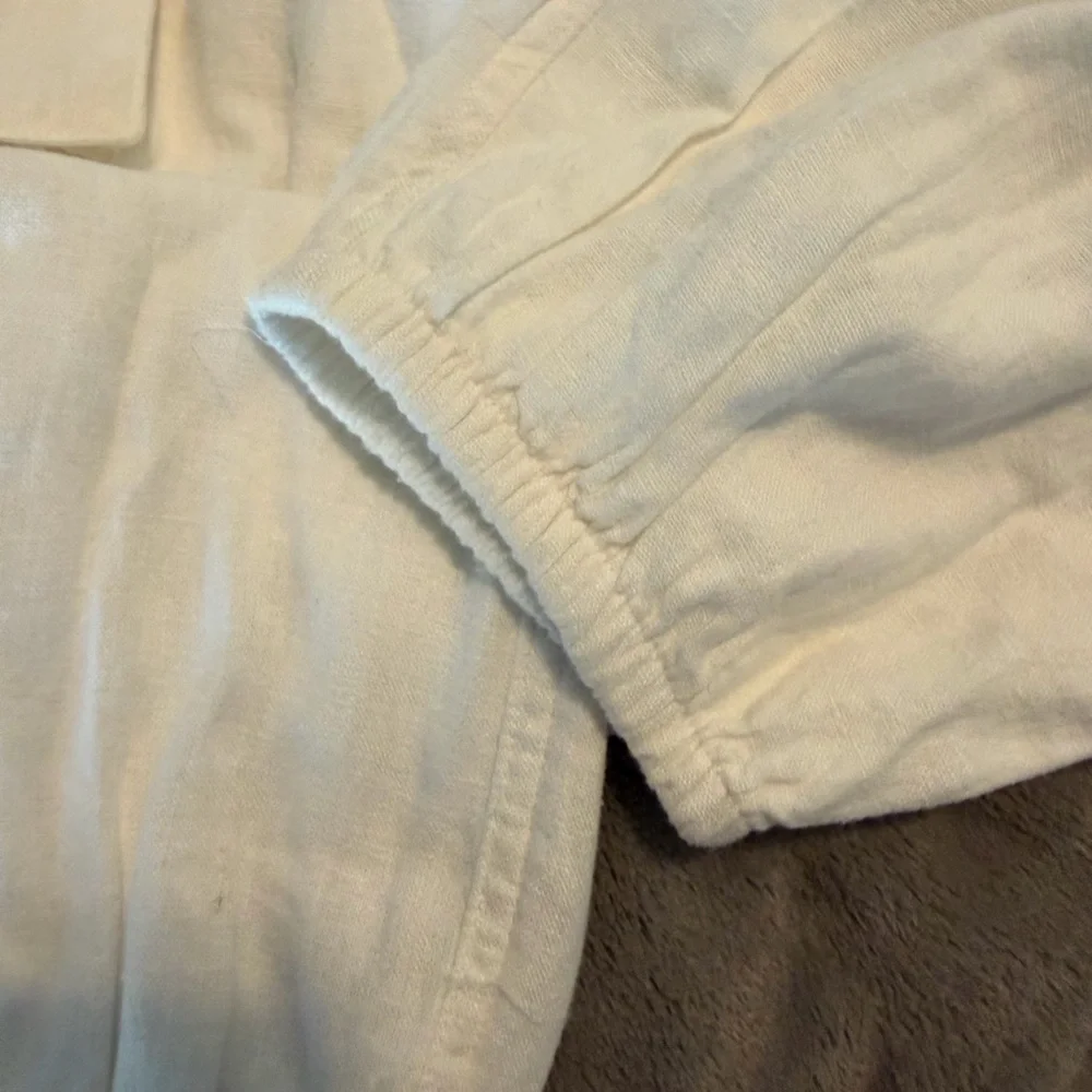 Abercrombie Kids White Linen Cargo Pants NWT 15/16 - Picture 2 of 7